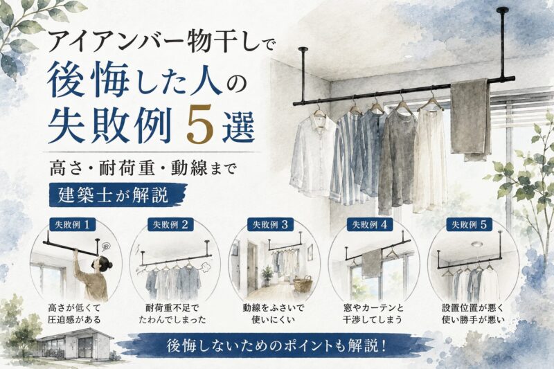 アイアンバー物干しで後悔した人の失敗例5選｜高さ・耐荷重・動線まで建築士が解説