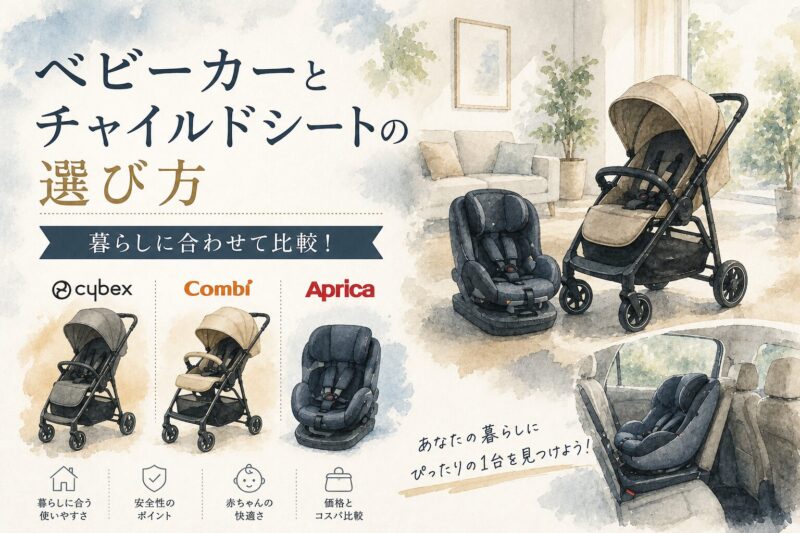 第2回 ベビーカーとチャイルドシートの選び方｜Cybex・Combi・Apricaを暮らしに合わせて比較！