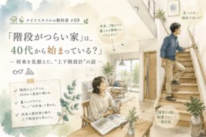 🏠🌿✨ ライフスタイルの教科書 #09🏠🪜 「2階建てが普通」は本当？ ― 建築士が考える、階段設計と日常疲労の話 ― 👓📐✨