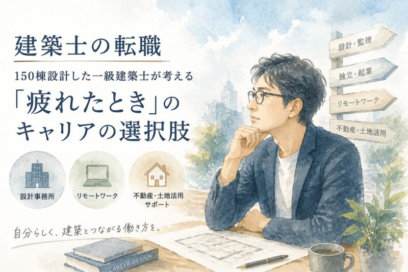建築士の転職｜150棟設計した一級建築士が考える「疲れたとき」のキャリアの選択肢